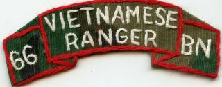 Vn Made Us Advisor To 66th Arvn Ranger Battalion Scroll / Patch