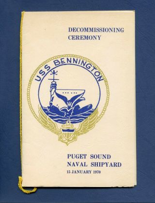 Uss Bennington Cvs 20 Decommissioning Navy Ceremony Program