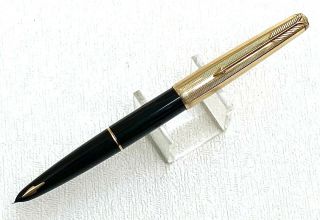 Vintage Parker 61 Black Fountain Pen W/caspillarity System,  Usa (ar3193)