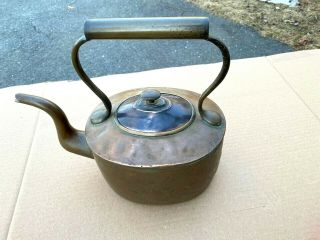 Antique Copper & Brass Tea Pot Kettle Teapot