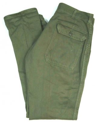 Vintage Military Sateen Pants Trousers Vietnam War Era Og - 107 Bdu Mens 32x34