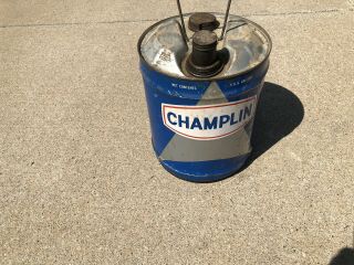 Champlin Motor Oil Can 5 Gallon Oil/gas Metal Can