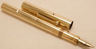VINTAGE 1920/30 ' S SWAN MABIE TODD 15CT SOLID GOLD FULLY COVERED FOUNTAIN PEN 2