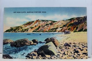Massachusetts Ma Marthas Vineyard Gay Head Cliffs Postcard Old Vintage Card View