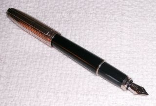 S T Dupont Fidelio Black/silver - Nib 14k/585 Mh White Gold Fountain Pen