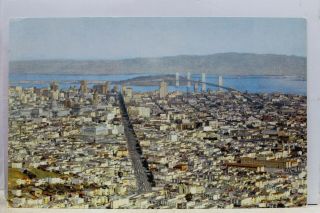 California Ca San Francisco Twin Peaks Bay Bridge Treasure Island Postcard Old