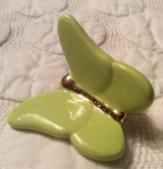 Nora Fleming :: Retired Lime Green Gold Body 2”x 2” Butterfly “mini” Charm China