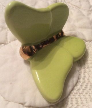 NORA FLEMING :: Retired LIME GREEN GOLD BODY 2”x 2” BUTTERFLY “Mini” Charm CHINA 3