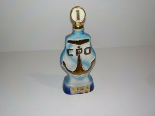 1974 San Diego Navy Chief Cpo Mess Opening Day Jim Beam Decanter Empty Rare