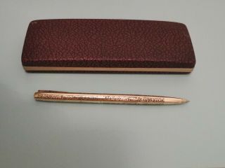 Vintage Sheaffer White Dot 12k Gold Ballpoint Pen With The Case (read)