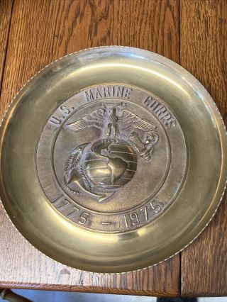 U.  S.  Marine Corps Brass Globe And Anchor Wall Plate 1775 - 1975