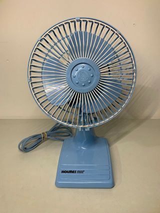 Vtg Holmes Air Blue 10 " Oscillating 2 Speed Fan Table - Top Haof - 7 Great