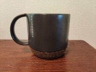 Starbucks Coffee Mug Cork Bottom Gun Metal Black Ceramic 12 Oz 2016