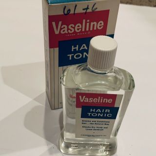 Vintage 1950s Vaseline Hair Tonic 2 oz size FULL Bottle 2