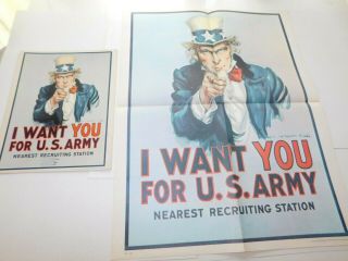 U.  S.  Army Uncle Sam " I Want You " Recruiting Posters,  1975 & 1976
