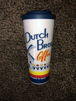 Dutch Bros Brothers Logo Cup Design Windmill Flowers Coffee Tumbler Travel Mug