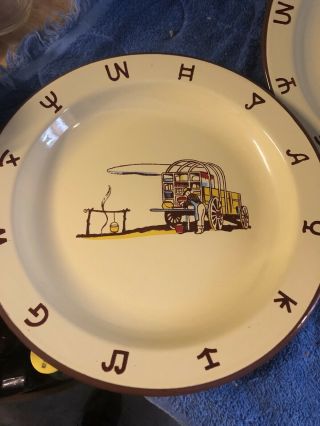 (4) Vintage Monterrey Western Ware 10 " Plates,  Enamelware.