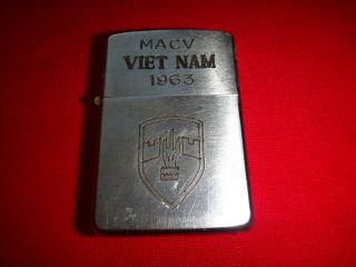 Vietnam War Year 1963 Zippo Lighter Macv Vietnam 1963,  Us Army Macv Logo
