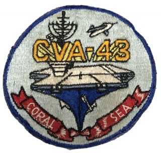 Uss Coral Sea Cva - 43 Squadron Patch Us Navy Vietnam War Era 1960 
