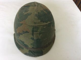 Vietnam War M1 Helmet W/ Reversible Mitchell Cover & Liner And Band