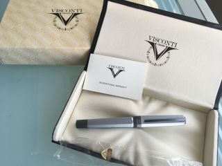 Visconti Opera Metal Silver Shadow Fountain Pen Boxed