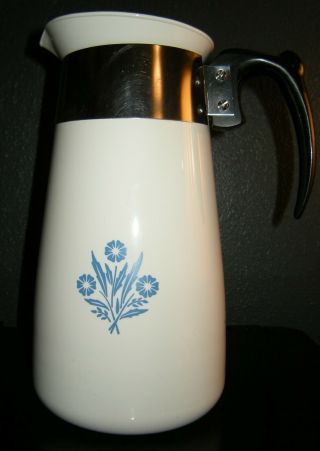 Vintage Corning Ware Blue Cornflower 8 Cup Coffee Pot Percolator