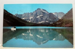 Montana Mt Glacier National Park Josephine Lake Mt Gould Postcard Old Vintage Pc