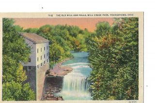 The Old Mill And Falls,  Mill Creek Park,  Youngstown,  Ohio,  1940 