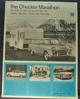 1966 Checker Sales Brochure Sheet Marathon,  Wagon 66