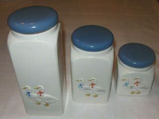 Otagiri Geese Duck Goose Canister Vintage Country Kitchen Collectible Set Three