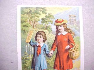 1889s VICTORIAN TRADE CARD ACME SOAP TERRE HAUTE INDIANA 2 GIRLS AND A FROG VG, 2