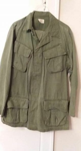 Us Vietnam Slant Pocket Od Uniform Dated 1969,  Small Regular