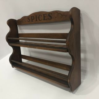 Vintage Home Spices Rack 2 Tier Wood Hanging Wall Decor 12” Tall,  16 1/2” Wide
