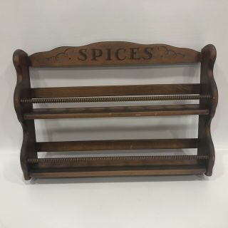 Vintage Home Spices Rack 2 tier Wood Hanging Wall Decor 12” Tall,  16 1/2” Wide 2
