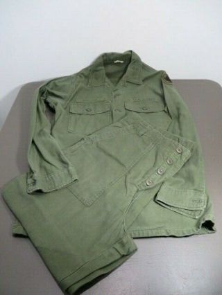 Us Army Mens Sateen Button Shirt And Pants Set Shirt Size 15 1/2 33 Pants 34\29