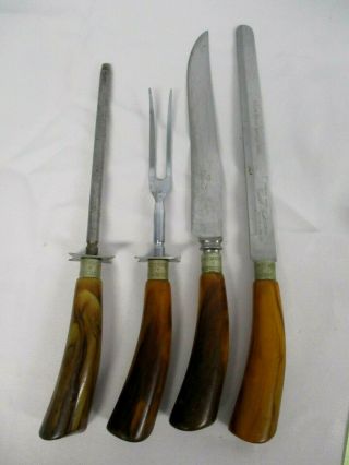 4 Pc Vintage Westall Richardson Sheffield England Carving Knife Set