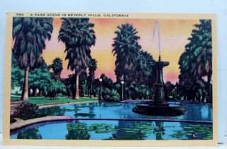 California Ca Beverly Hills Park Postcard Old Vintage Card View Standard Post Pc