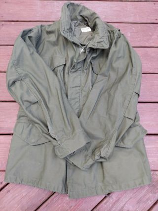 Vintage Issued Vietnam Era Us Army M - 65 Field Coat Jacket Og - 107 Reg/med