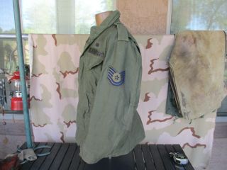 1981 OD M - 65 Field Jacket with Liner & Patches,  MEDIUM REGULAR Coat 3