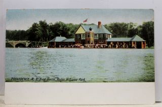 Rhode Island Ri Providence Roger Williams Park Boat House Postcard Old Vintage
