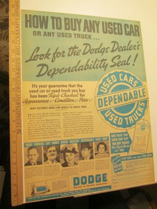 Newspaper Ad 1936 Dodge Automobile Car Truck " Dependable " Dealer