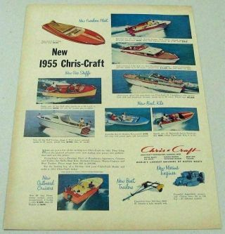 1954 Print Ad 1955 Chris Craft Boats,  Marine Engines,  Boat Trailers Algonac,  Mi