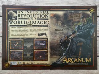 Arcanum: Of Steamworks & Magick Obscura Pc Game Promo Ad Art Print Poster 2001