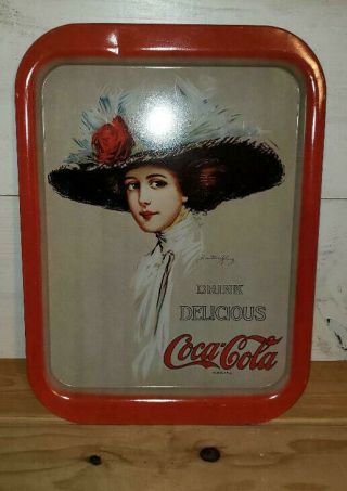 Vintage 1971 Coke / Coca Cola Tray W/ 1909 Coca Cola Girl Hamilton King Usa