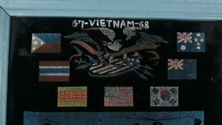 1967 - 68 Vietnam War 485th GEEIA SQ U.  S.  Air Force Black Velvet Painting 2