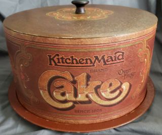 Ballonoff Kitchen Maid Cake Saver Tin Vintage U.  S.  Made