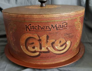 Ballonoff Kitchen Maid Cake Saver Tin Vintage U.  S.  Made 3