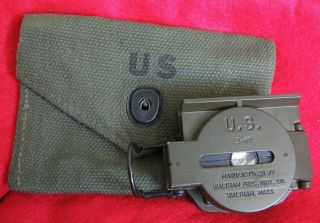 Vietnam War Waltham Mfg.  Co.  Us Army Compass 3 - 60 Looks & Pouch