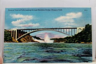 Canada Ontario Niagara Falls Rainbow Bridge General Postcard Old Vintage Card Pc