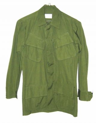 Vietnam Slant Pocket Jungle Fatigue Shirt Od Large Lg.  68 W/ Fabric Flaw